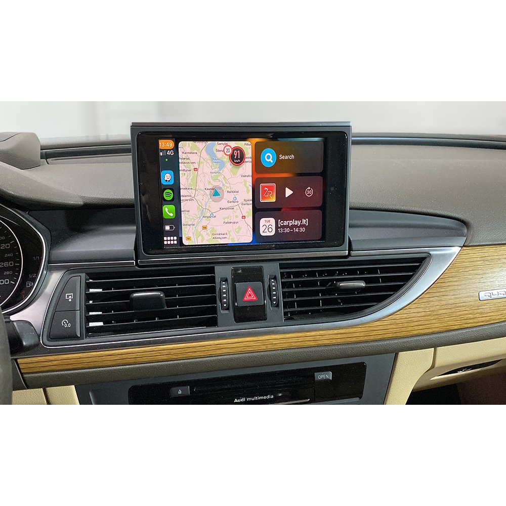Audi CarPlay Android Auto MMI 3G 3G+ A4 A5 A6 A7 A8 Q5 Q7 Integration with optical audio connector 2009 - 2016