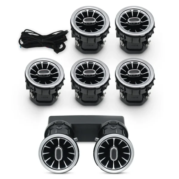 Mercedes C/GLC W205 W253 LED turbine ambient air vents set front + rear