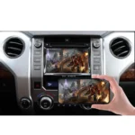 Toyota Tundra Apple Carplay integration showing a video game on the car's display, mirrored from a smartphone.