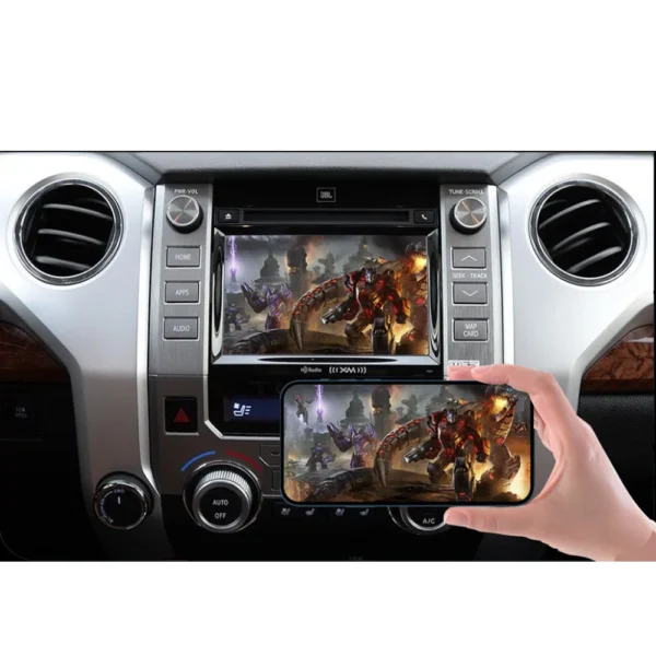 Toyota Tundra Apple Carplay integration showing a video game on the car's display, mirrored from a smartphone.